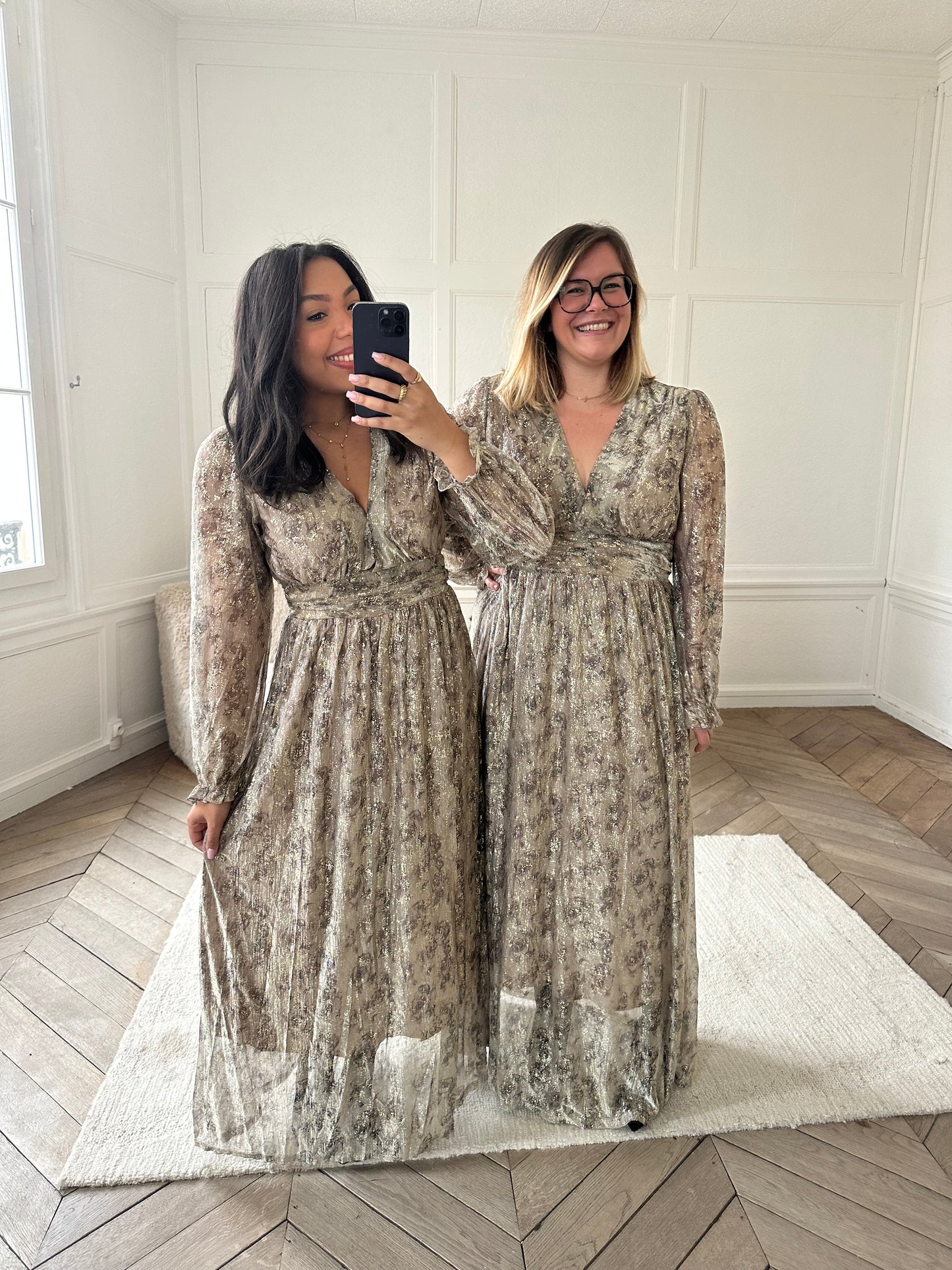 Robe longue dorée (S au 4XL)