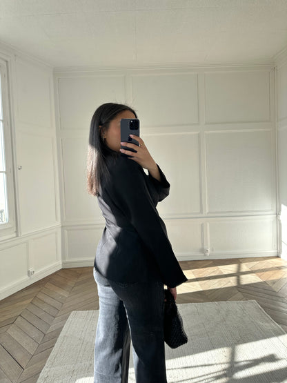 Haut effet blazer à boutons dorés