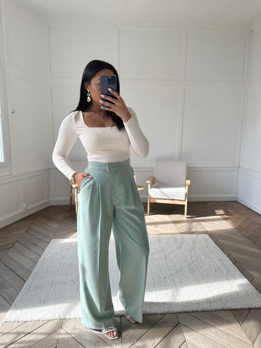 Pantalon palazzo Tania - vert d'eau