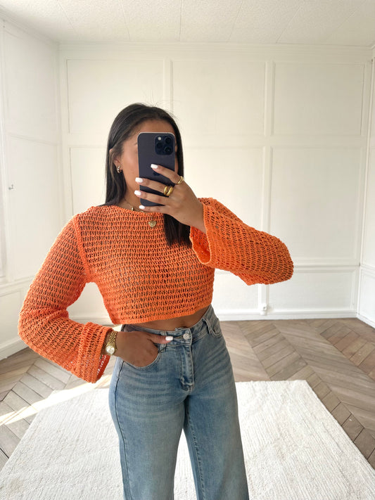 Top en crochet Yvan - orange
