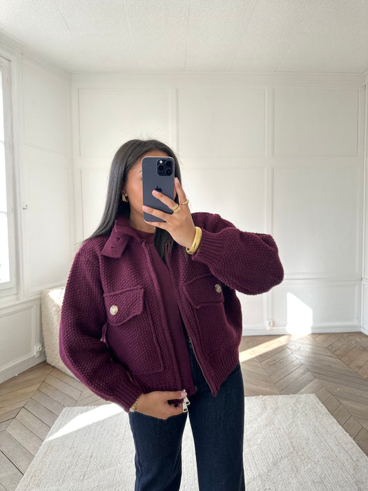 Veste gros gilet - bordeaux