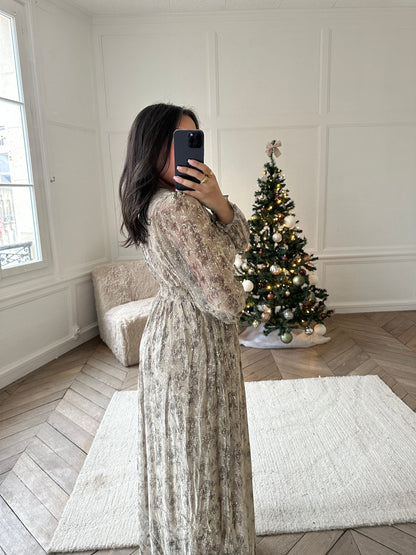 Robe longue dorée (S au 4XL)