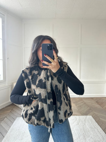 Veste sans manches léopard