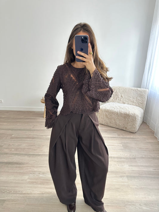 Pantalon Aria - marron