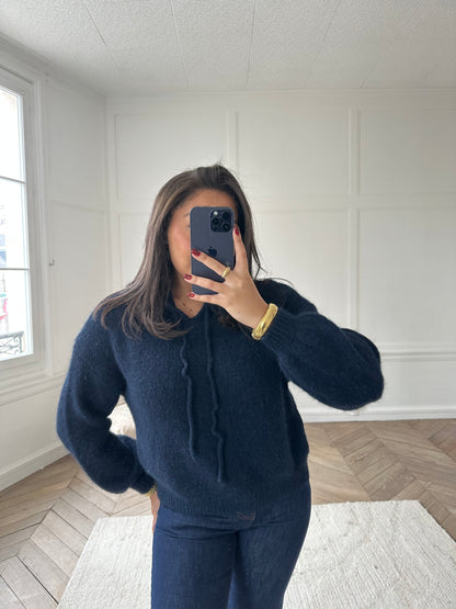 Sweat pull à capuche - marine