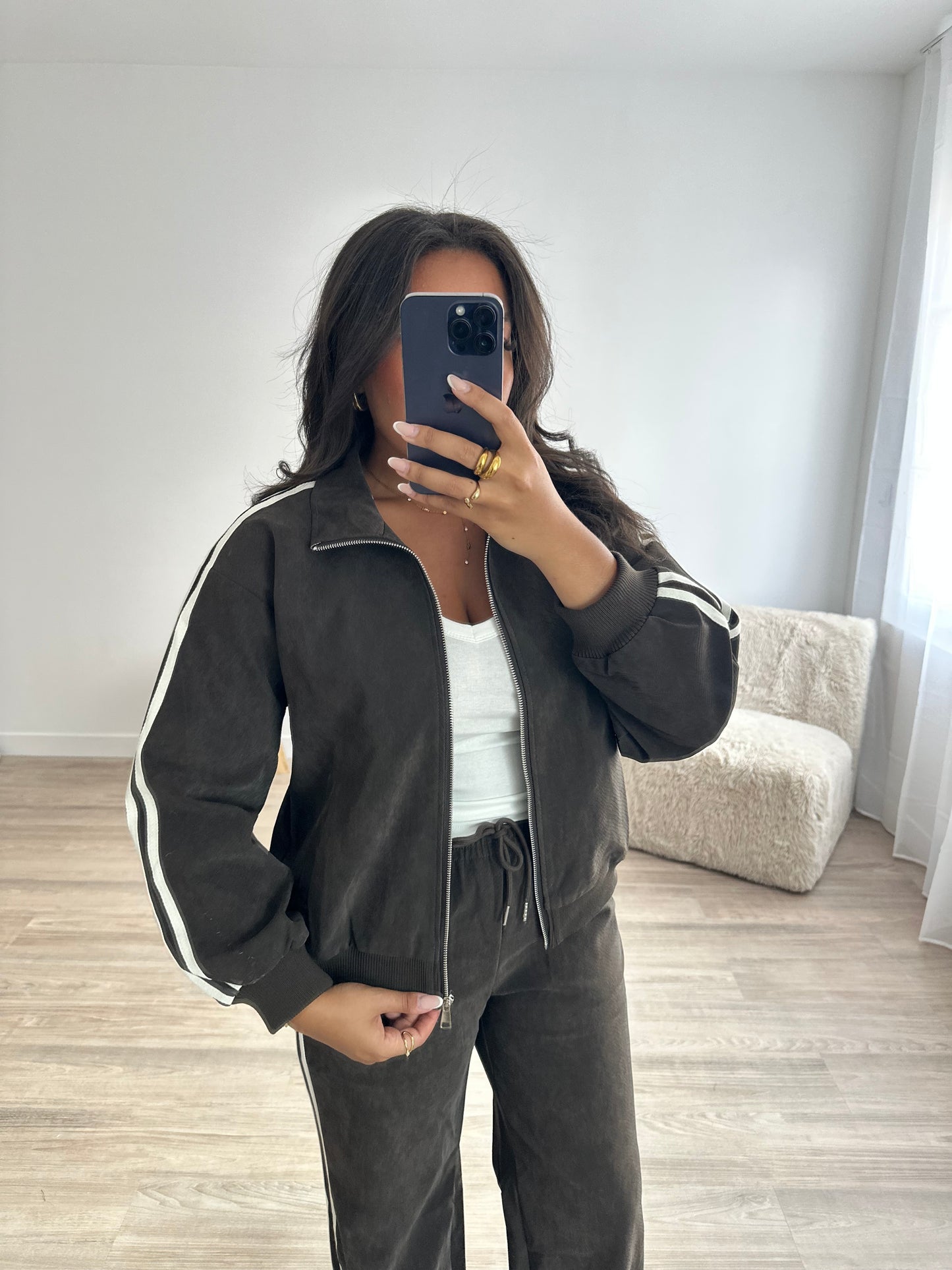 Veste effet croco à bandes