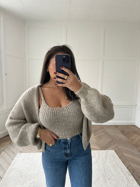 Ensemble en maille Maria - beige