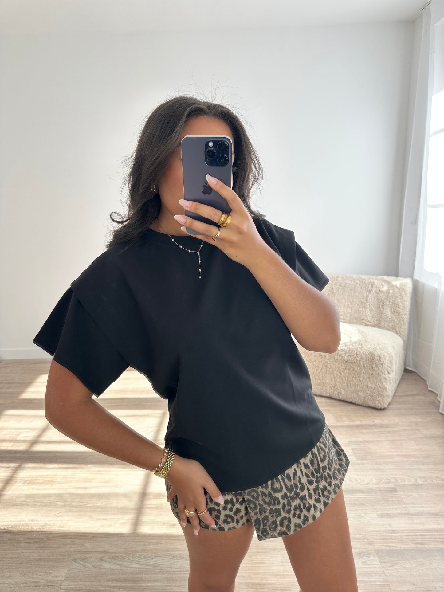 T-shirt double manche - noir
