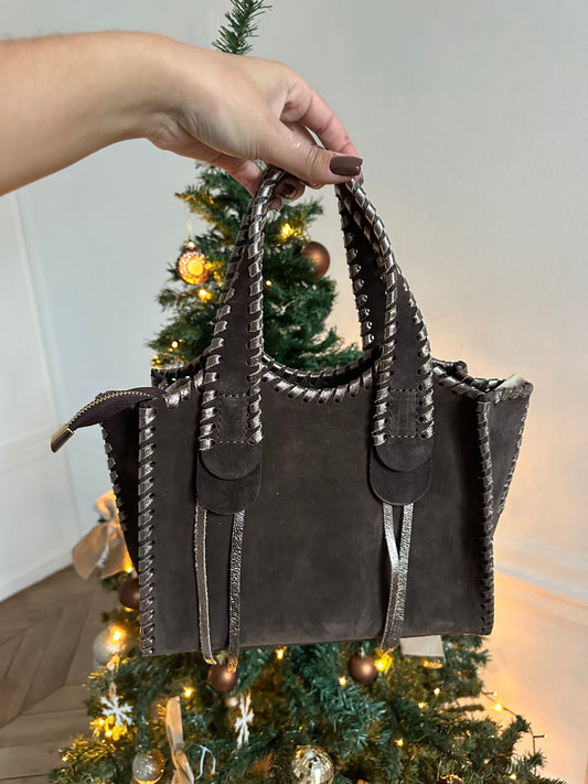Sac Capucine 100% cuir - choco 🇮🇹