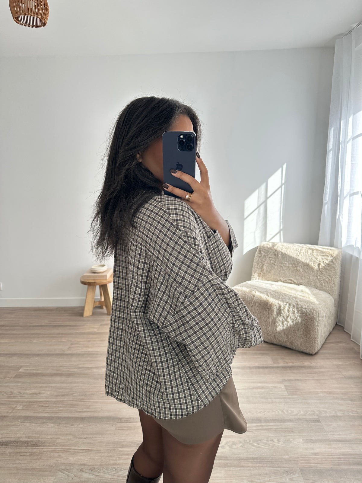 Chemise oversize à carreaux