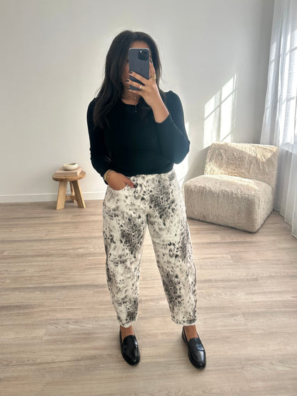 Pantalon barrel imprimé