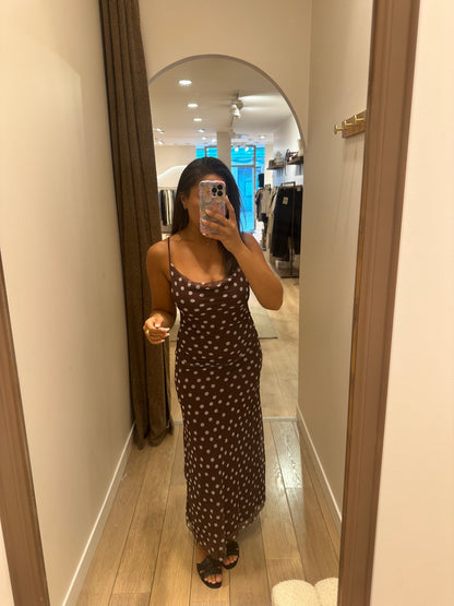 Robe à pois - marron