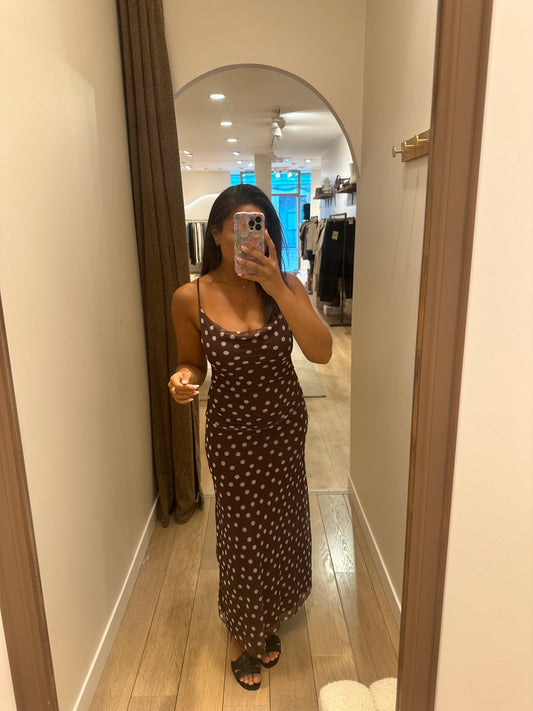 Robe à pois - marron