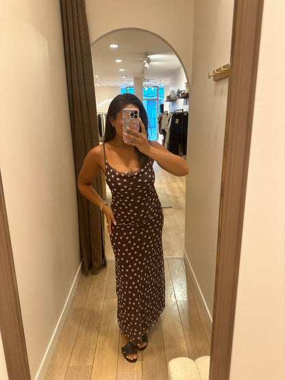 Robe à pois - marron