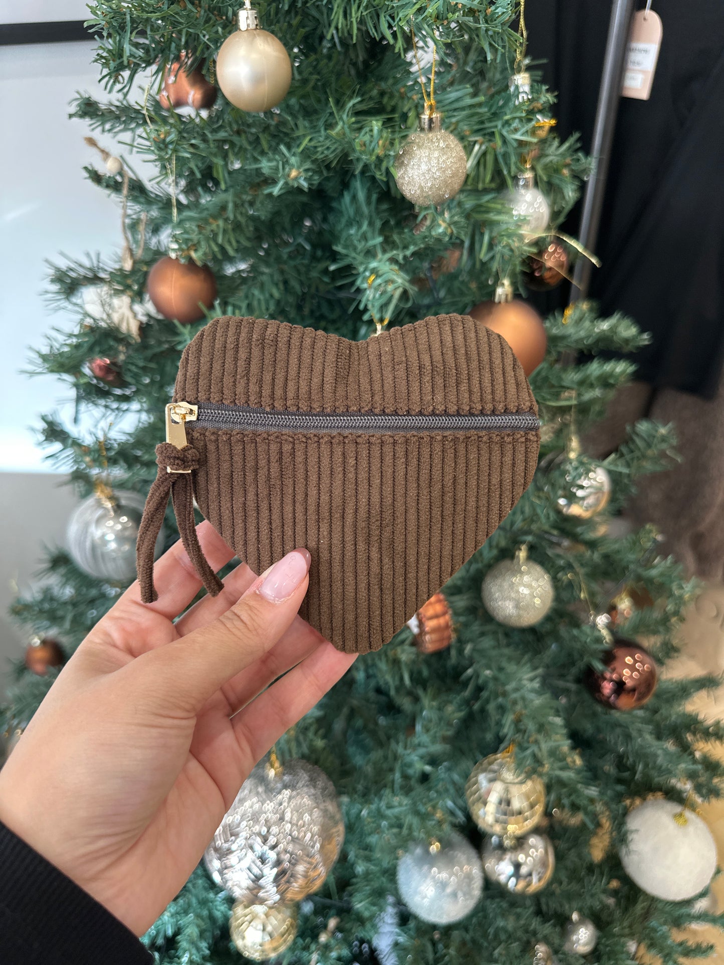 Pochette cœur velours - amour