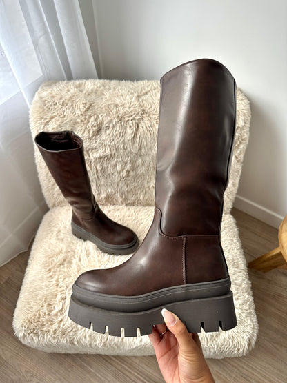 Bottes à semelles épaisses - marron
