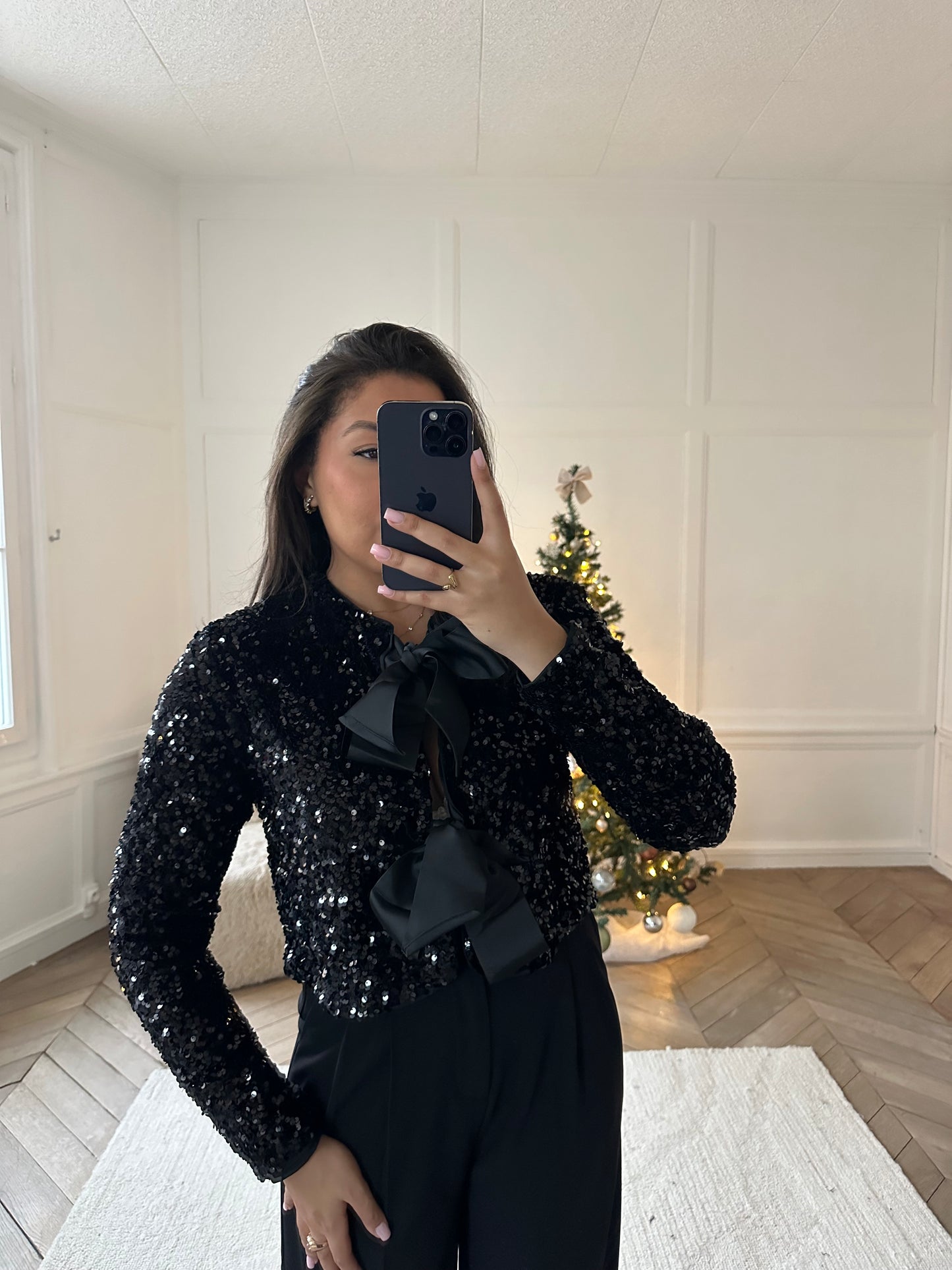 Veste courte à sequins à nouer
