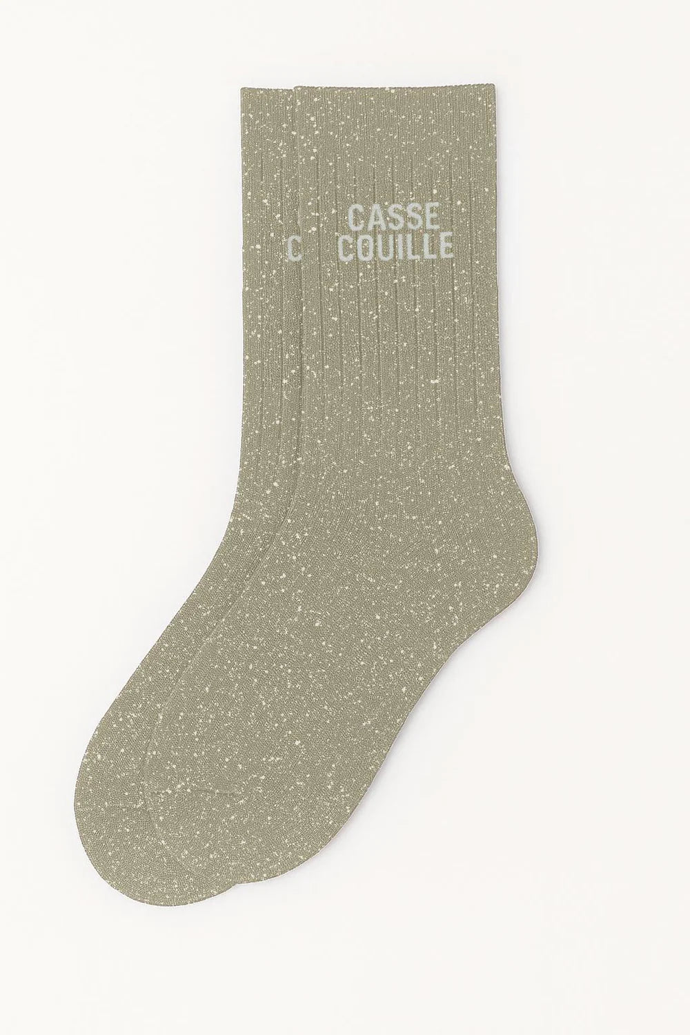 Chaussettes à paillettes - casse couille - beige