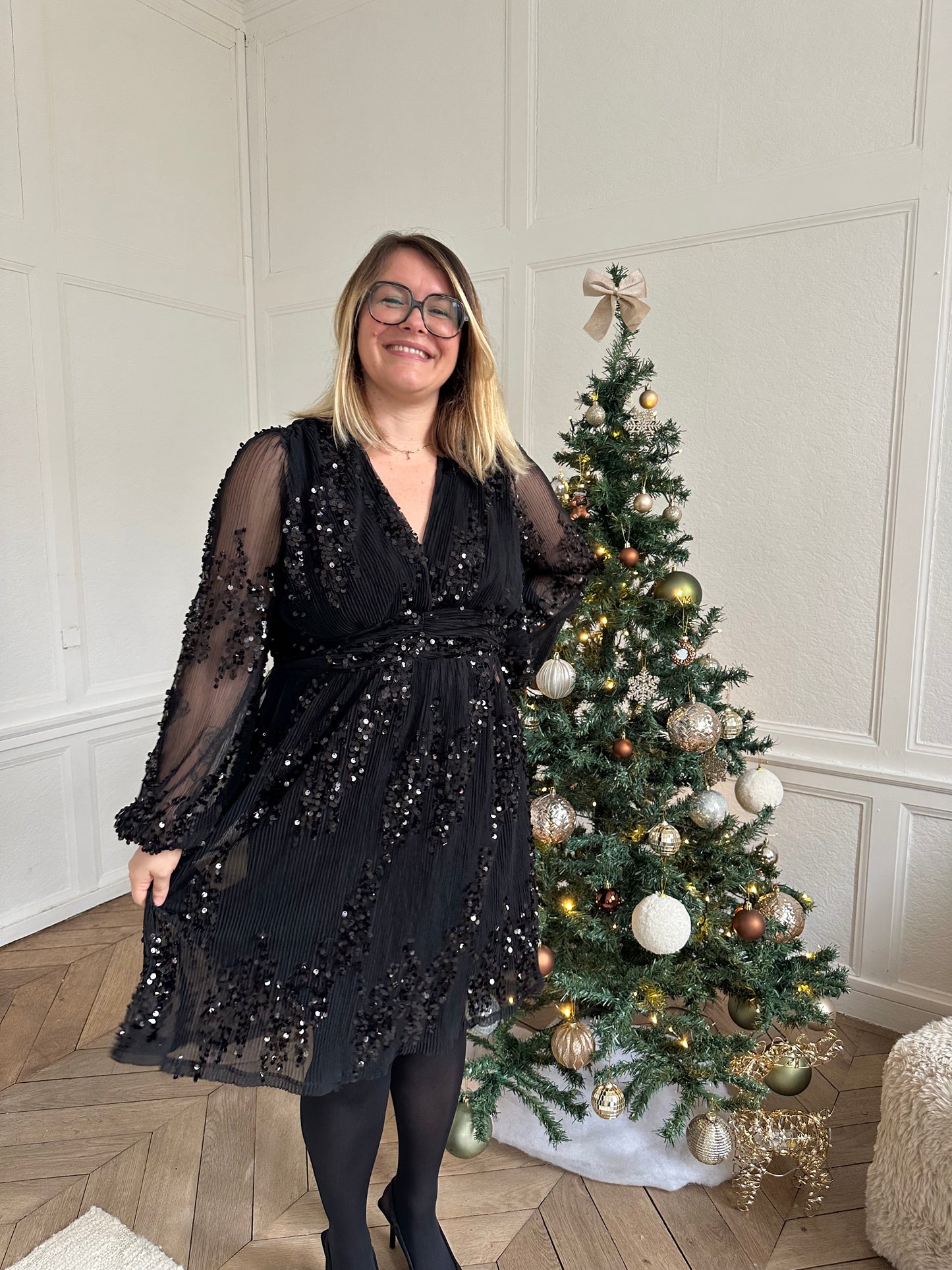 Robe à sequins Curvy - noir