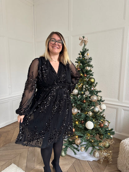 Robe à sequins Curvy - noir