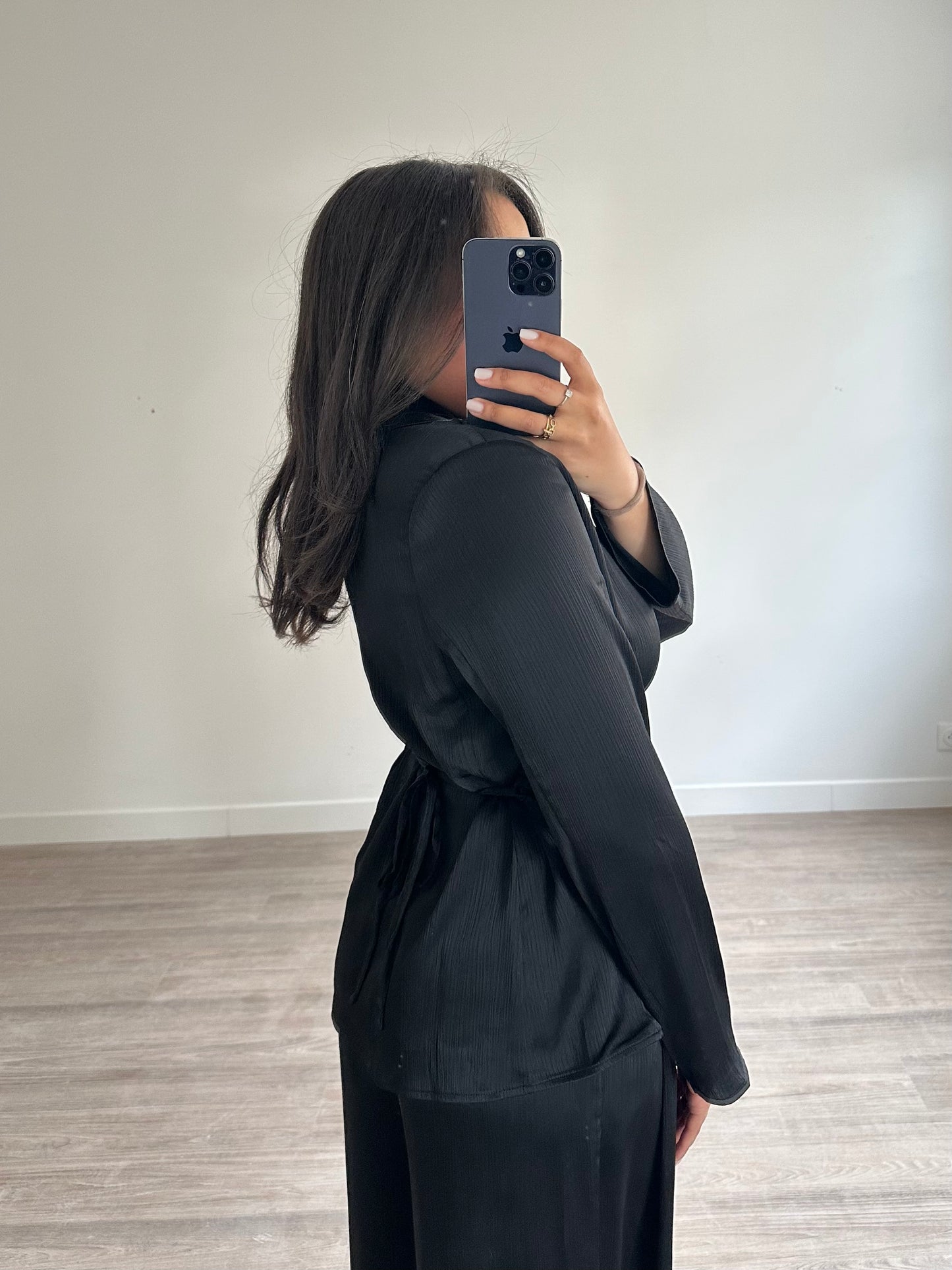 Veste satinée - noir