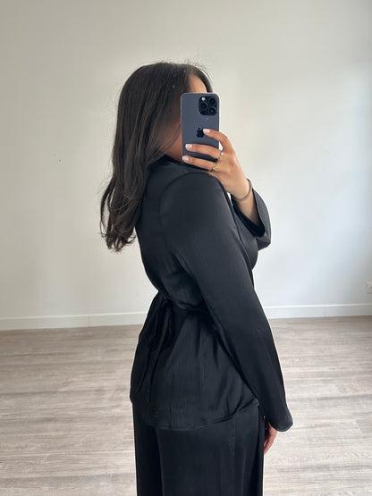 Veste satinée - noir
