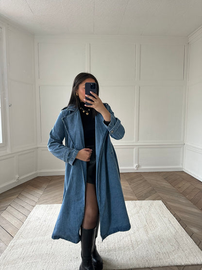 Trench en jean - bleu
