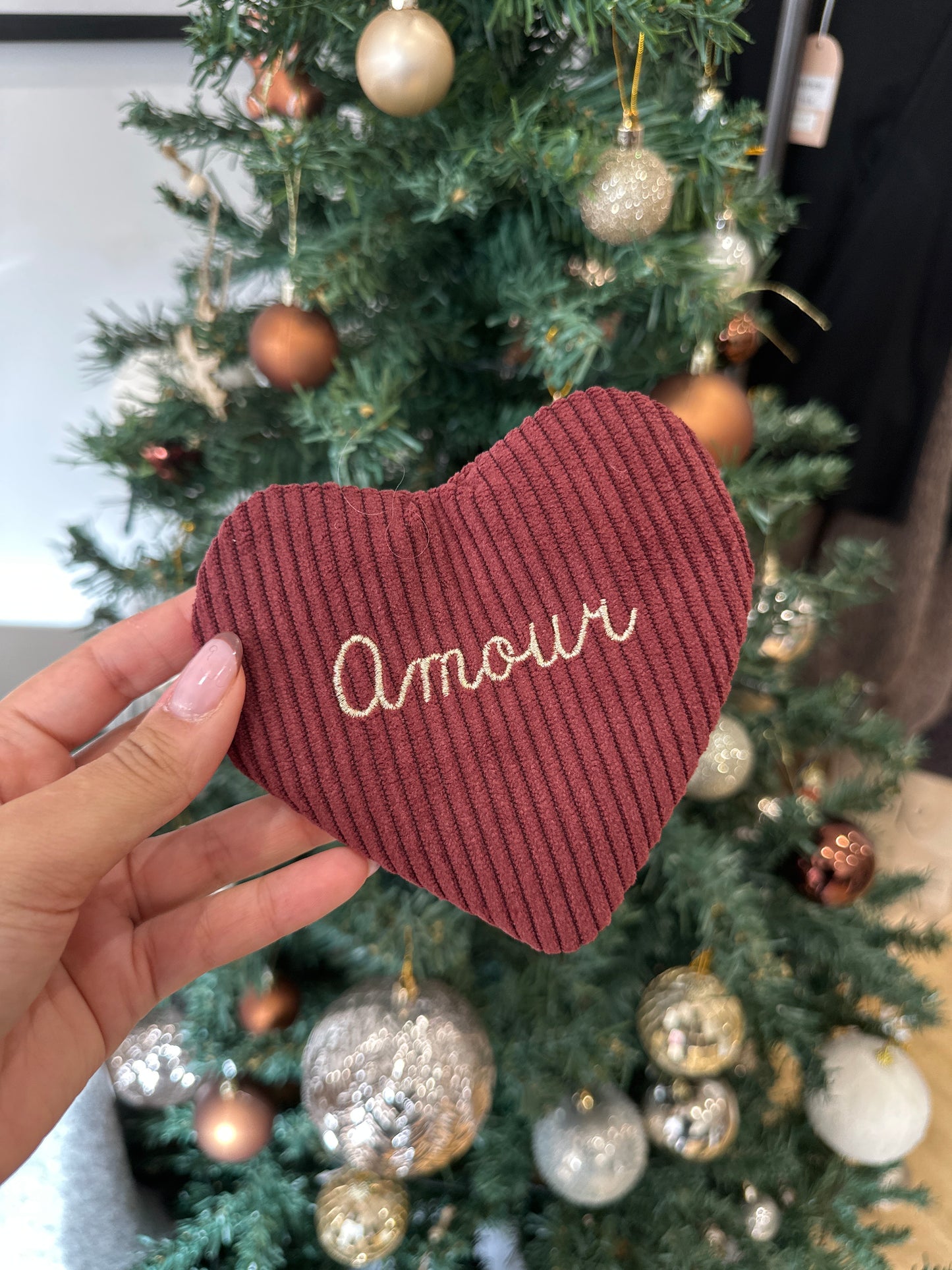 Pochette cœur velours - amour