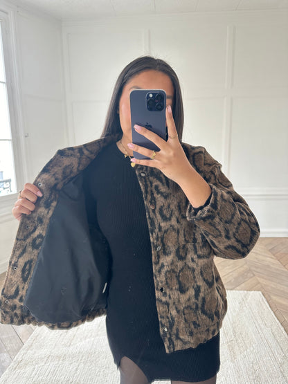 Bomber tout doux léopard