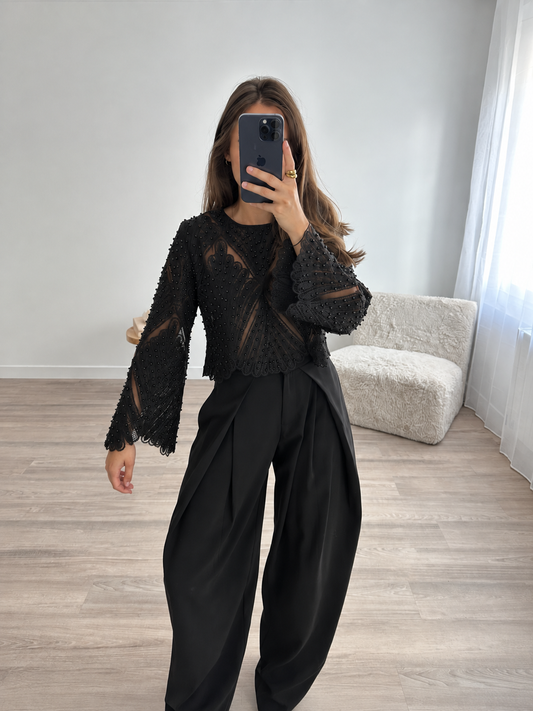 Top Perla - noir