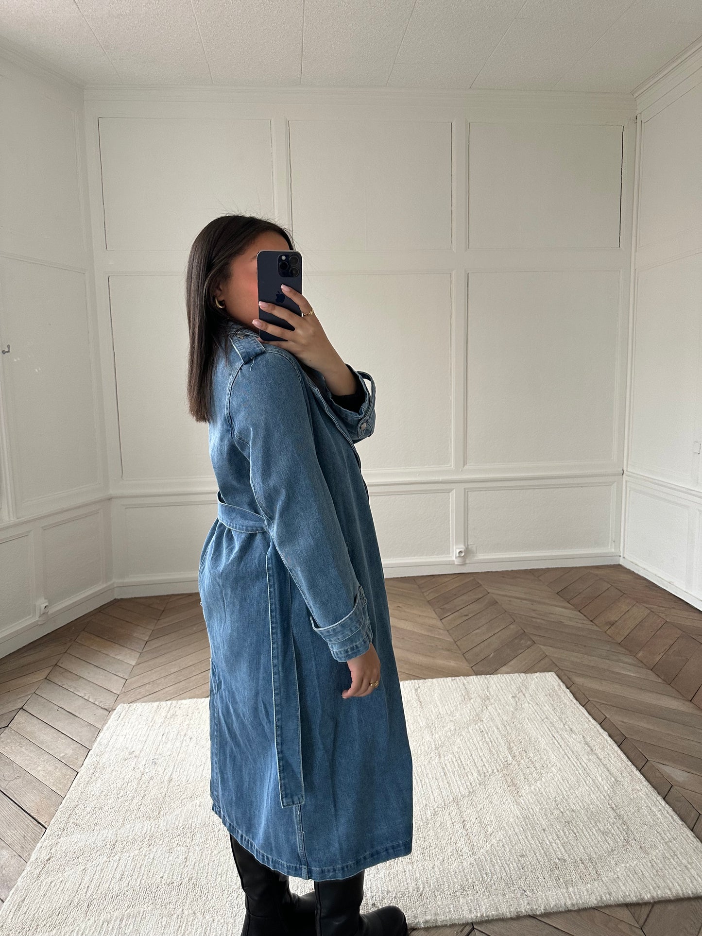 Trench en jean - bleu