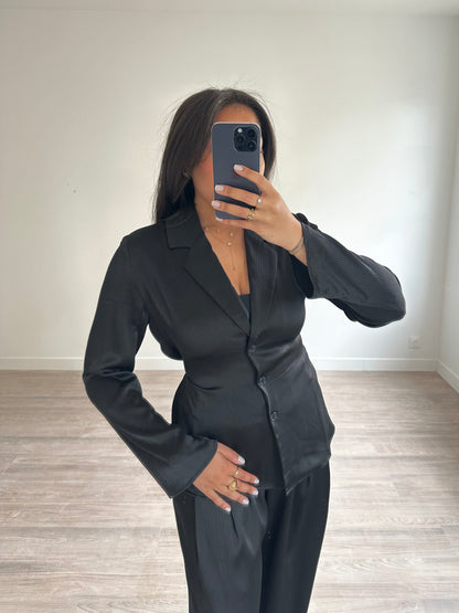 Veste satinée - noir