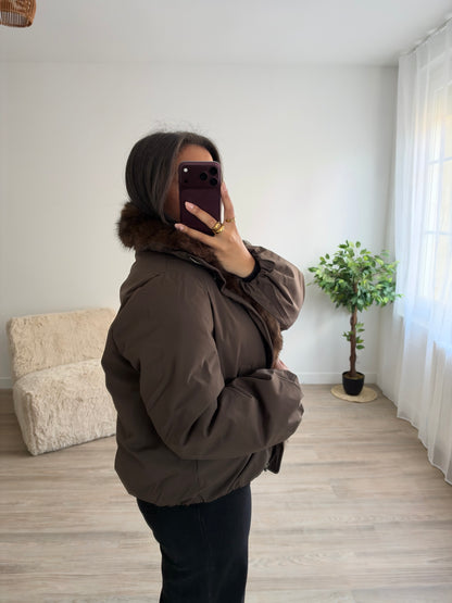 Veste à fourrure amovible imperméable