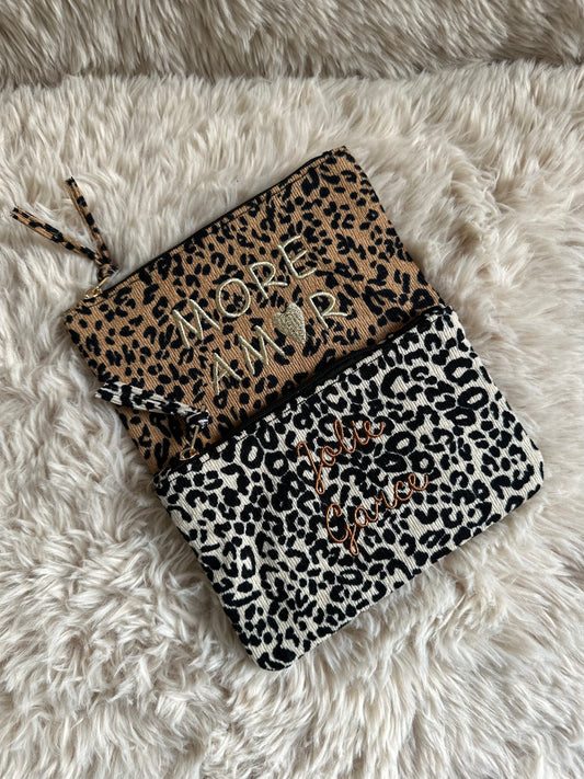 Pochette velours - léopard
