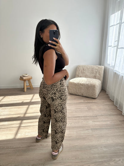 Pantalon barrel imprimé bambi