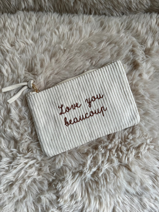 Pochette velours - love you beaucoup