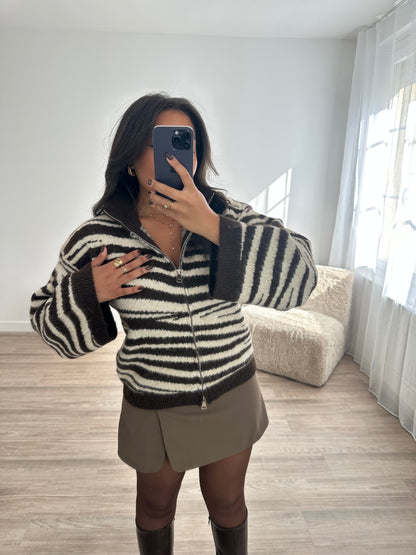 Gilet zebra - marron