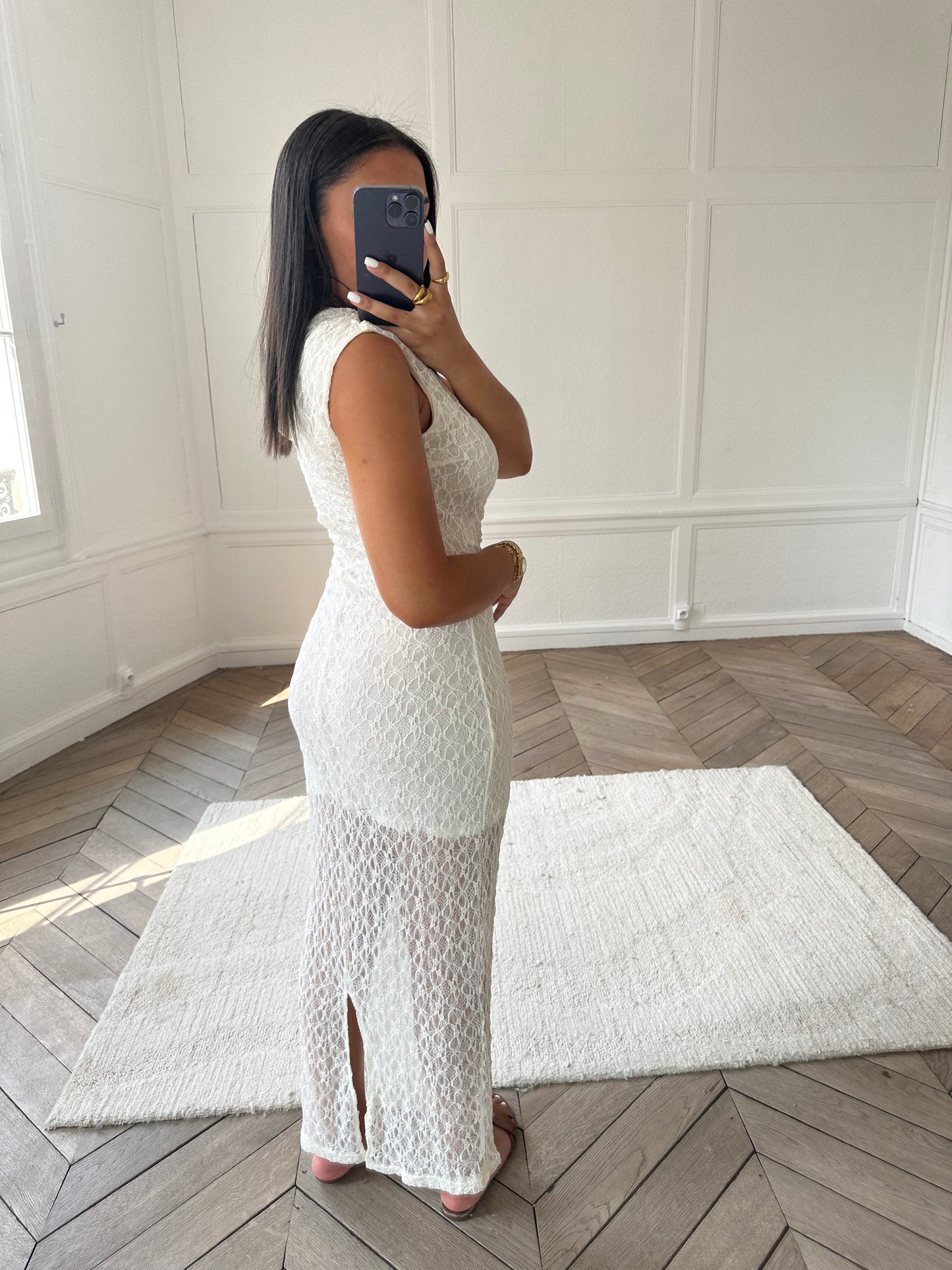 Robe dentelle Julie - crème