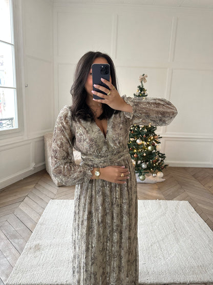 Robe longue dorée (S au 4XL)