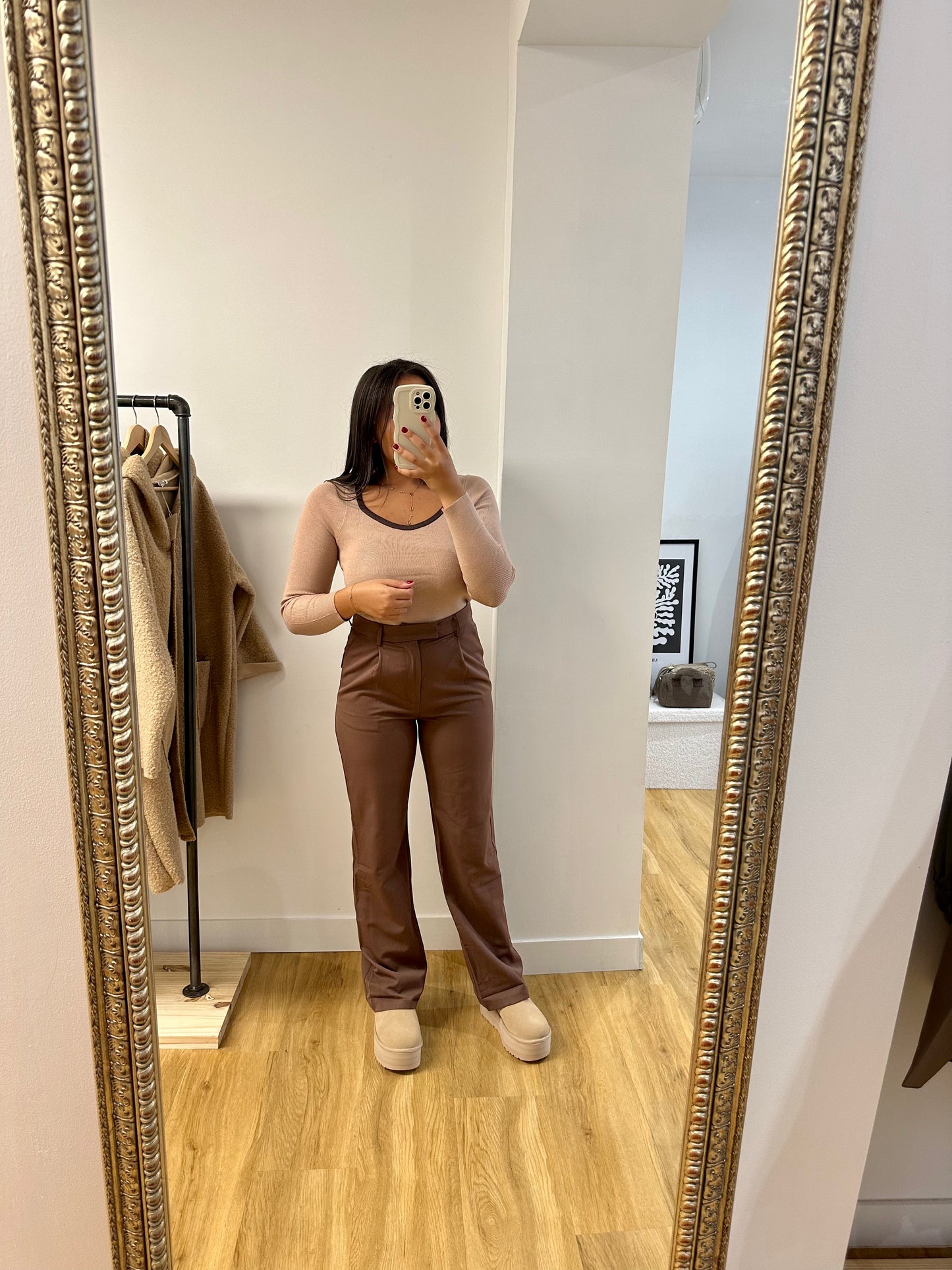 Pantalon droit choco