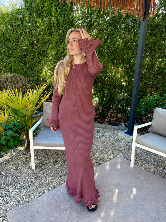 Robe en maille Clothilde - brique