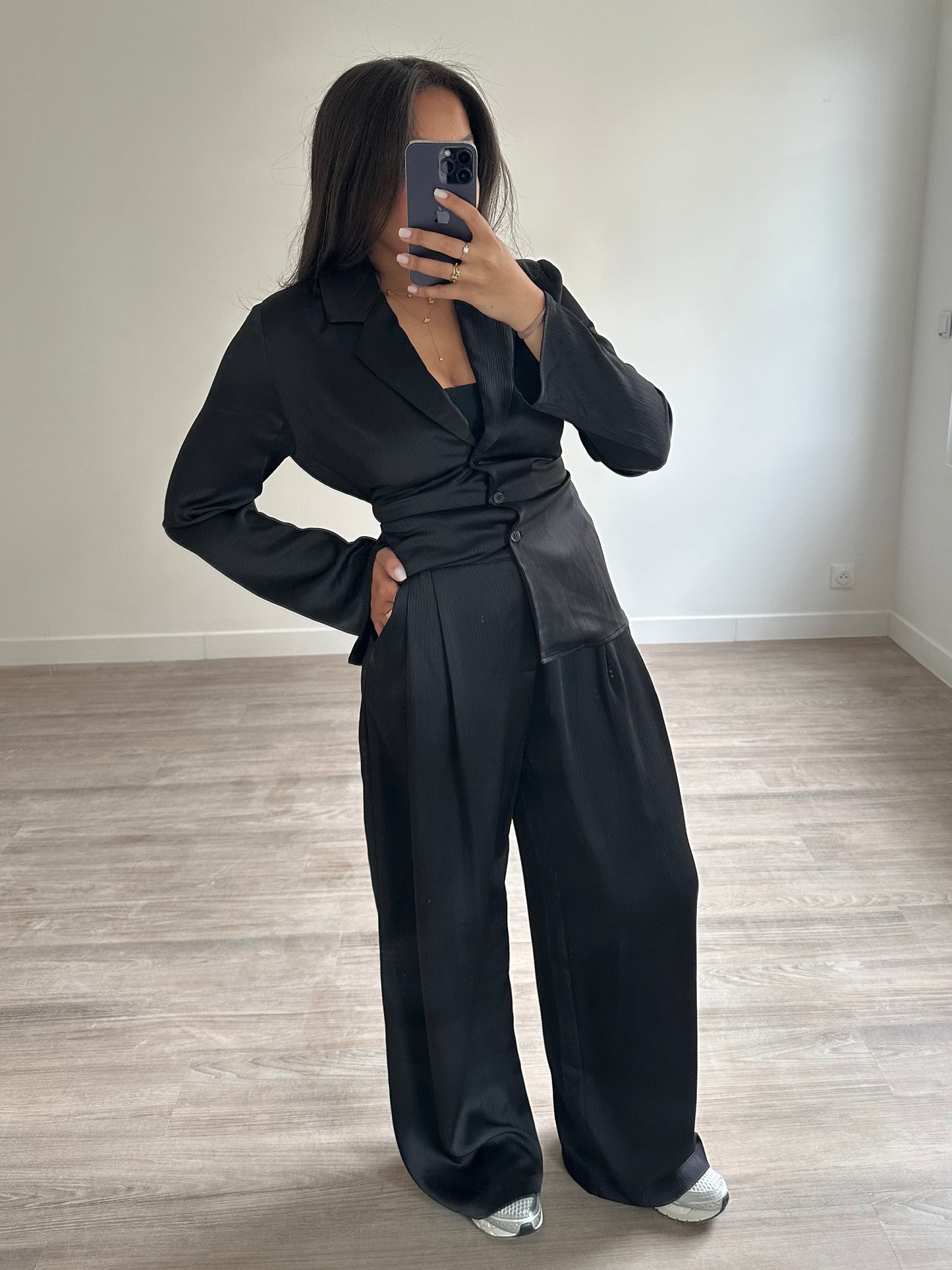 Pantalon satinée - noir