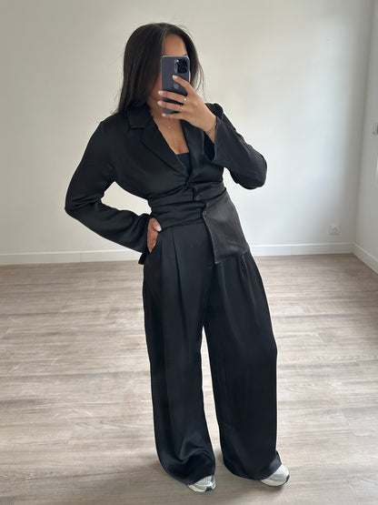 Pantalon satinée - noir