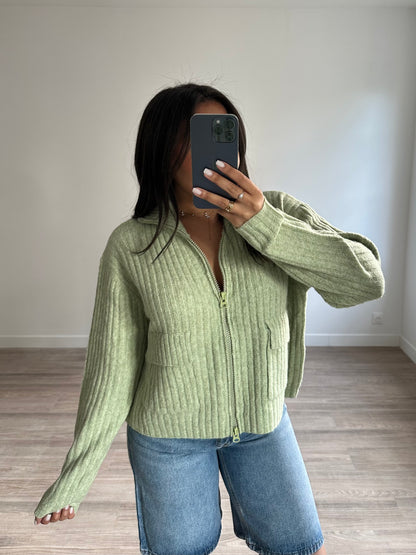 Gilet à double fermeture - vert