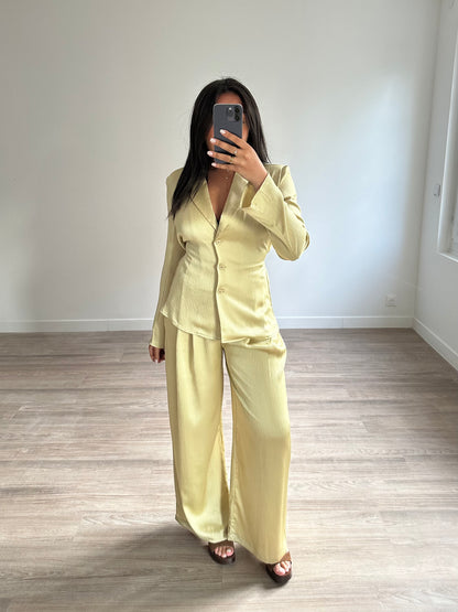 Pantalon satinée - vert pomme