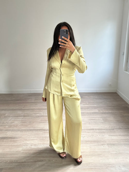 Pantalon satinée - vert pomme