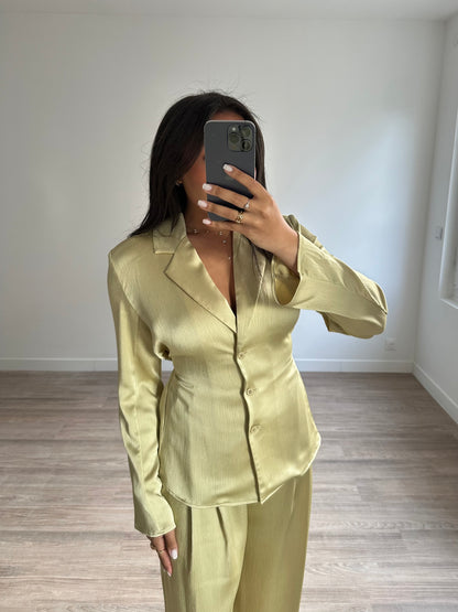 Veste satinée - vert pomme