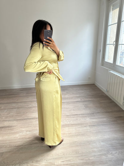 Pantalon satinée - vert pomme
