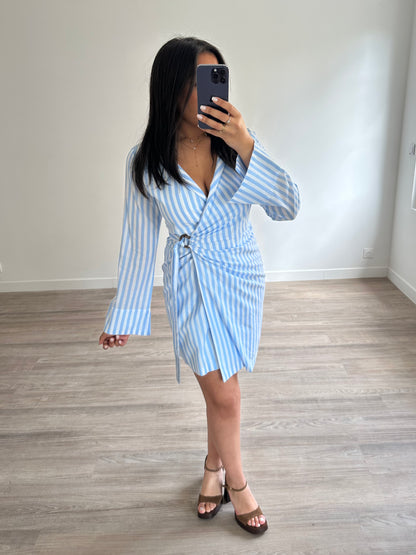 Robe à rayures portefeuille