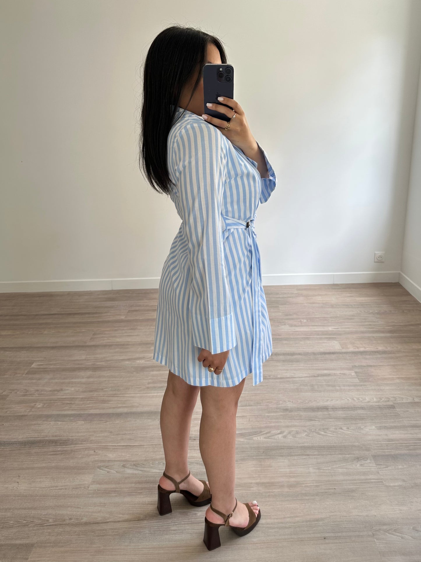 Robe à rayures portefeuille